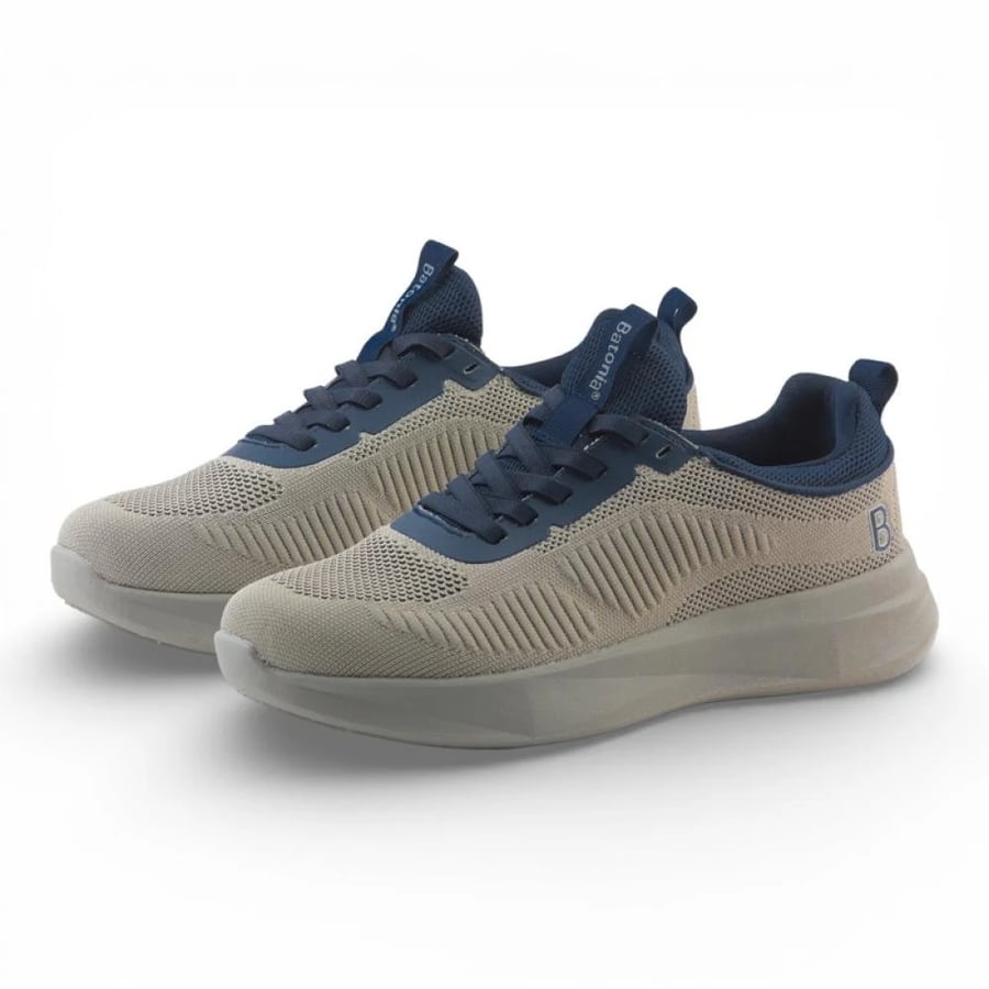 Batonia Men Athletic Shoes - Beige and Blue