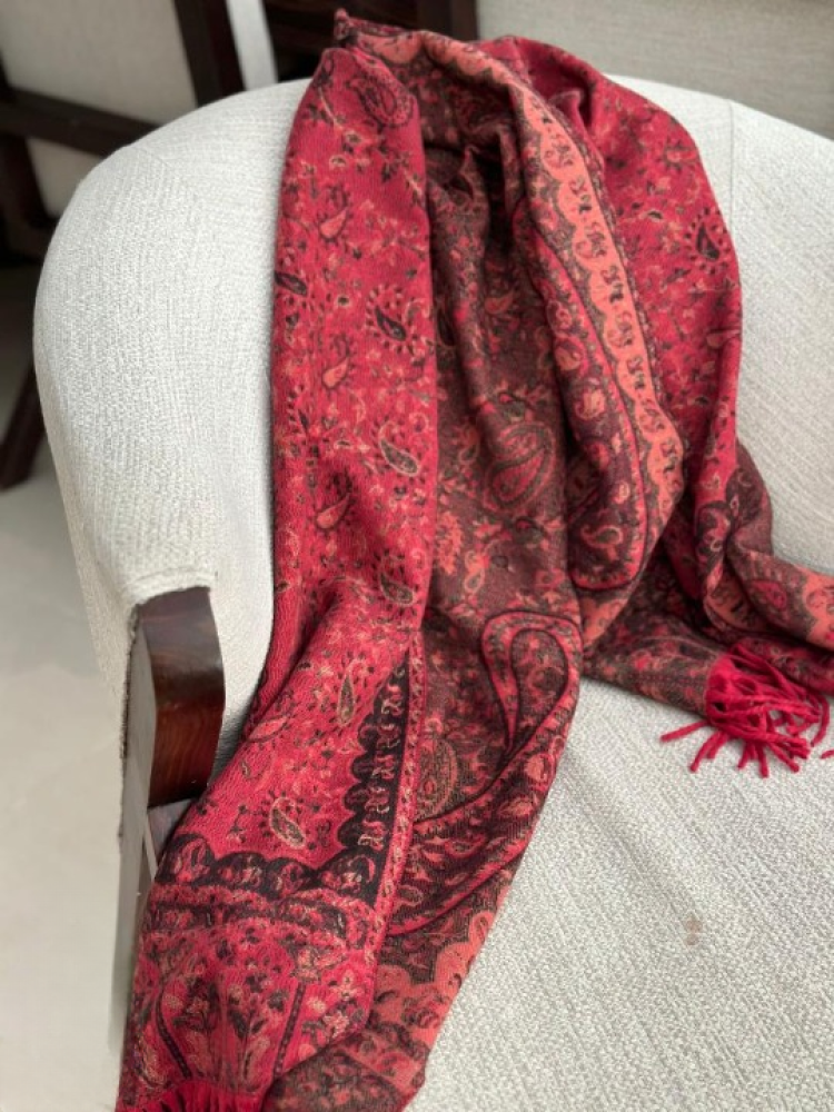 Luxury Kashmiri shawl, pomegranate blossom