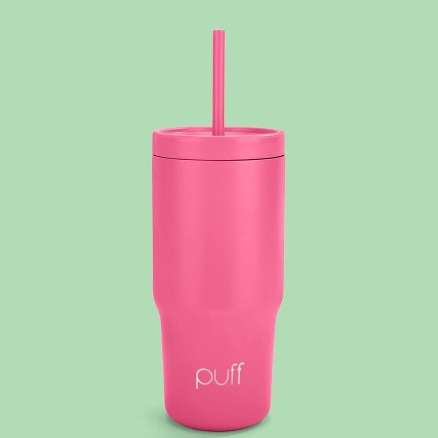 Coffee storage bottle with CBP go light pink matte PUFF