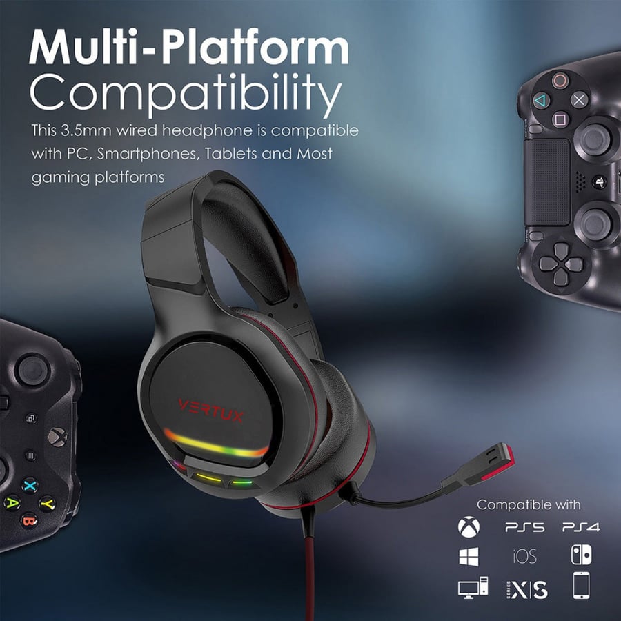Vertux Tokyo Gaming Headset Red