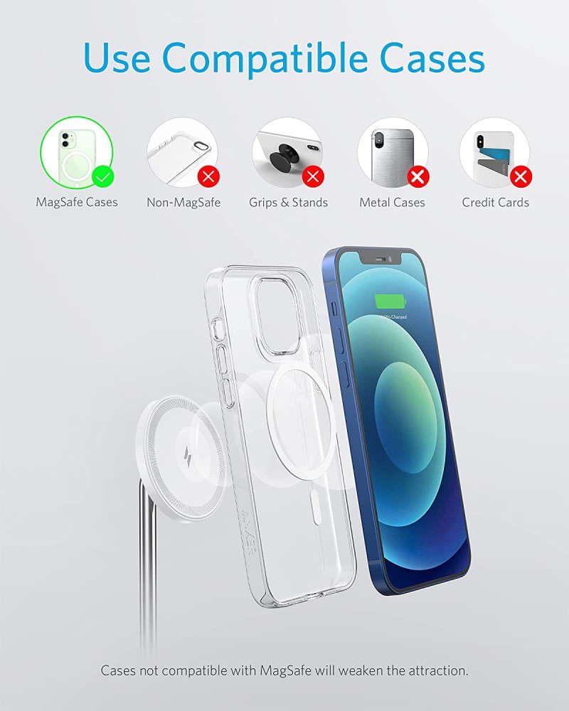 Anker Wireless Charging Stand PowerWave 2 in 1 Magnetic Stand Lite