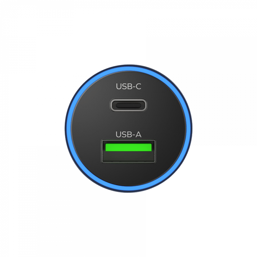 شاحن سيارة موماكس مخرجين PD و USB بقوة 38 واط