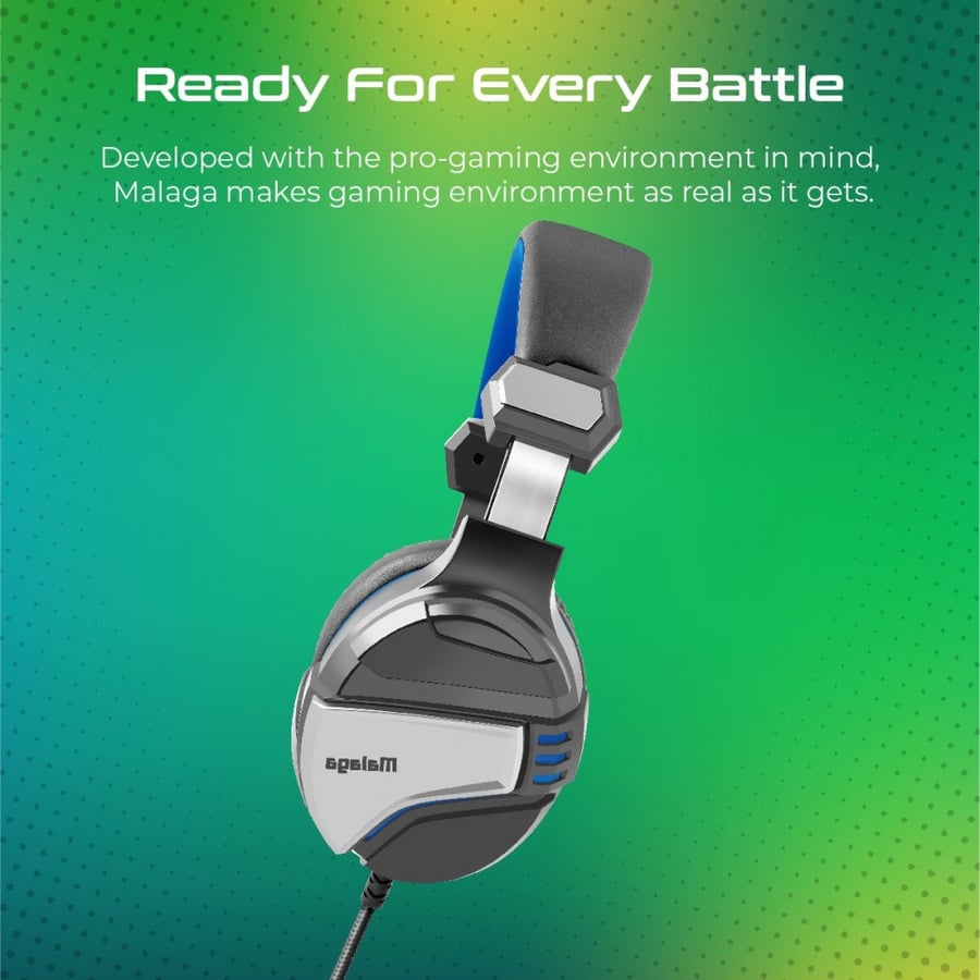 Vertux Malaga Amplified Stereo Wired Gaming Headset Blue