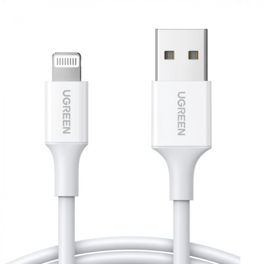 سلك شاحن يوجرين USB إلى آيفون بطول 1 م - أبيض UGREEN