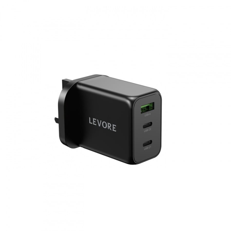 شاحن جداري ليفوري 65 واط منفذين USB-C ومنفذ USB-A
