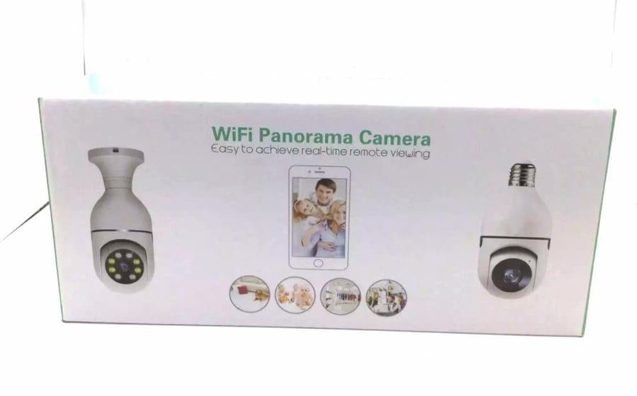 كاميرا مراقبة بانورامية WiFi بزاوية 360 درجة – تثبيت لمبة (E27)