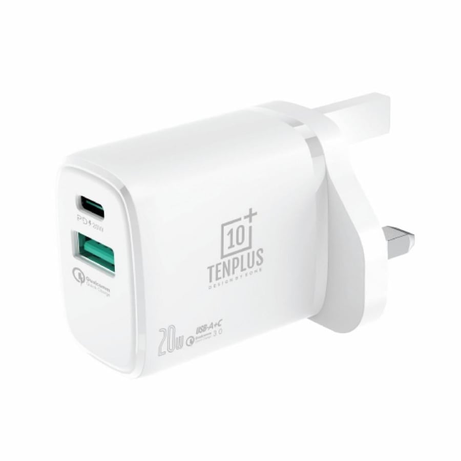 تن بلس - راس منزلي 1PD + 1USB - بقوة 20 واط - اللون أبيض