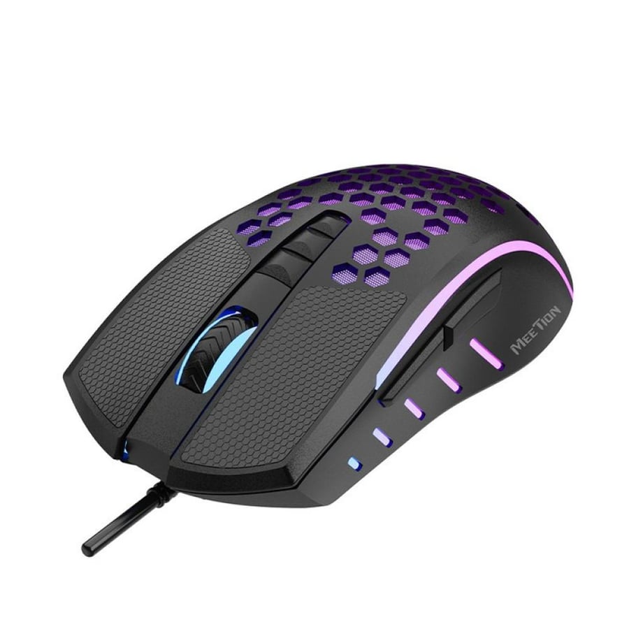 ماوس جيمنج MEETION GM015 خفيف الوزن بتصميم خلية النحل اضاءة RGP