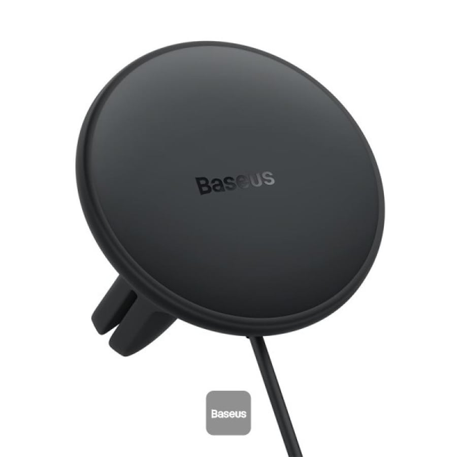 Baseus CW01 حامل شحن لاسلكي مغناطيسي للسيارة 40 وات - شحن لاسلكي 15 وات+Type-C 25 وات - أسود
