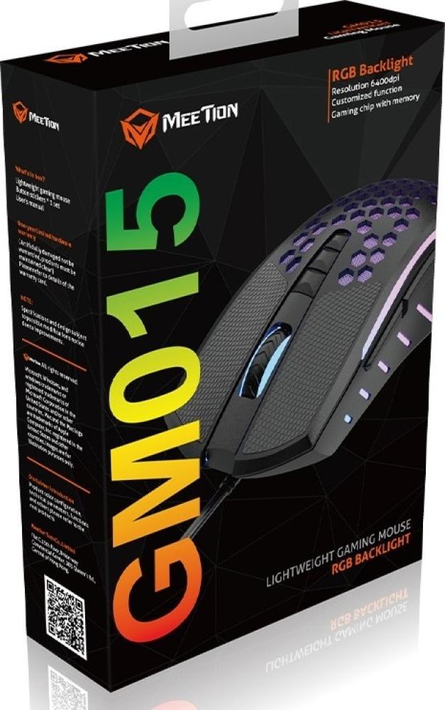 ماوس جيمنج MEETION GM015 خفيف الوزن بتصميم خلية النحل اضاءة RGP