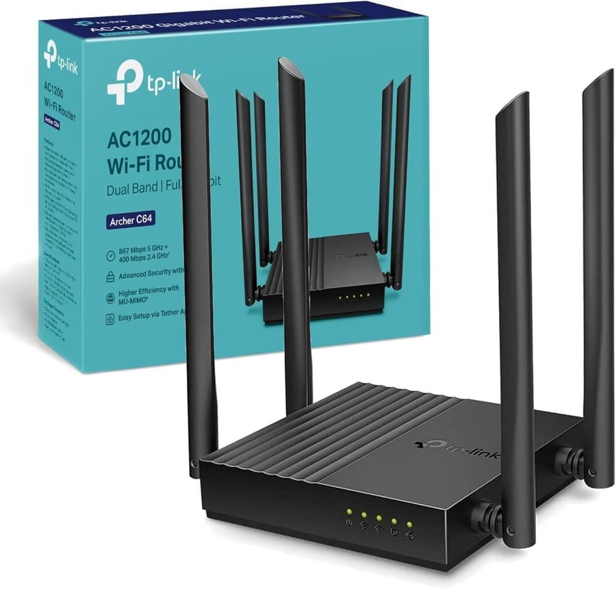 راوتر تي بي لينك AC1200 جيجابت ثنائي النطاق – أداء احترافي، حماية WPA3 وتغطية ذكية بلمسة واحدة