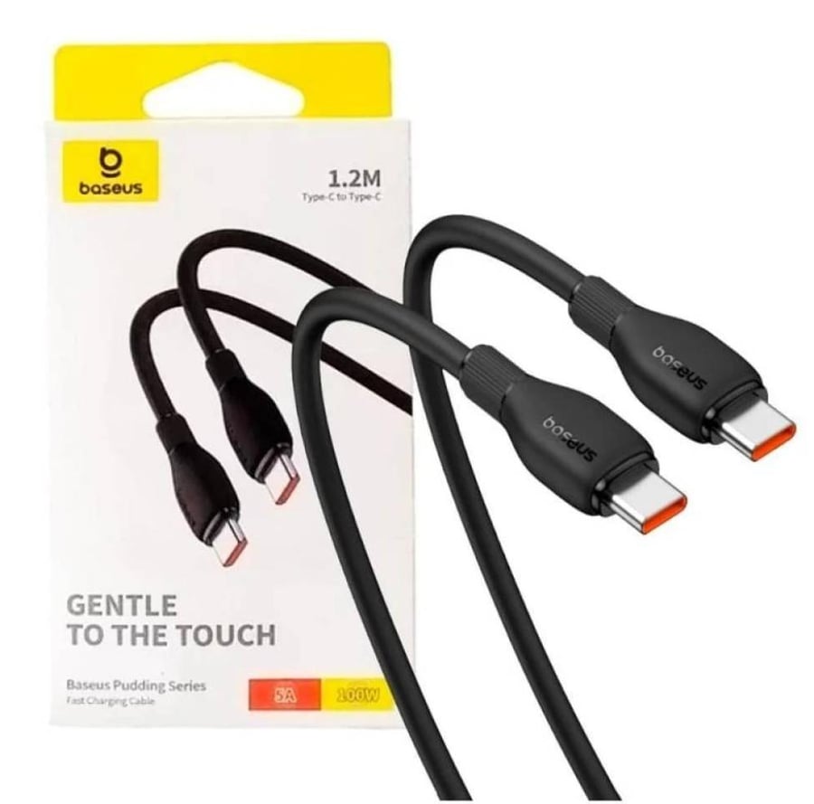 USB Type-C to Type-C cable, black, with 100-watt power