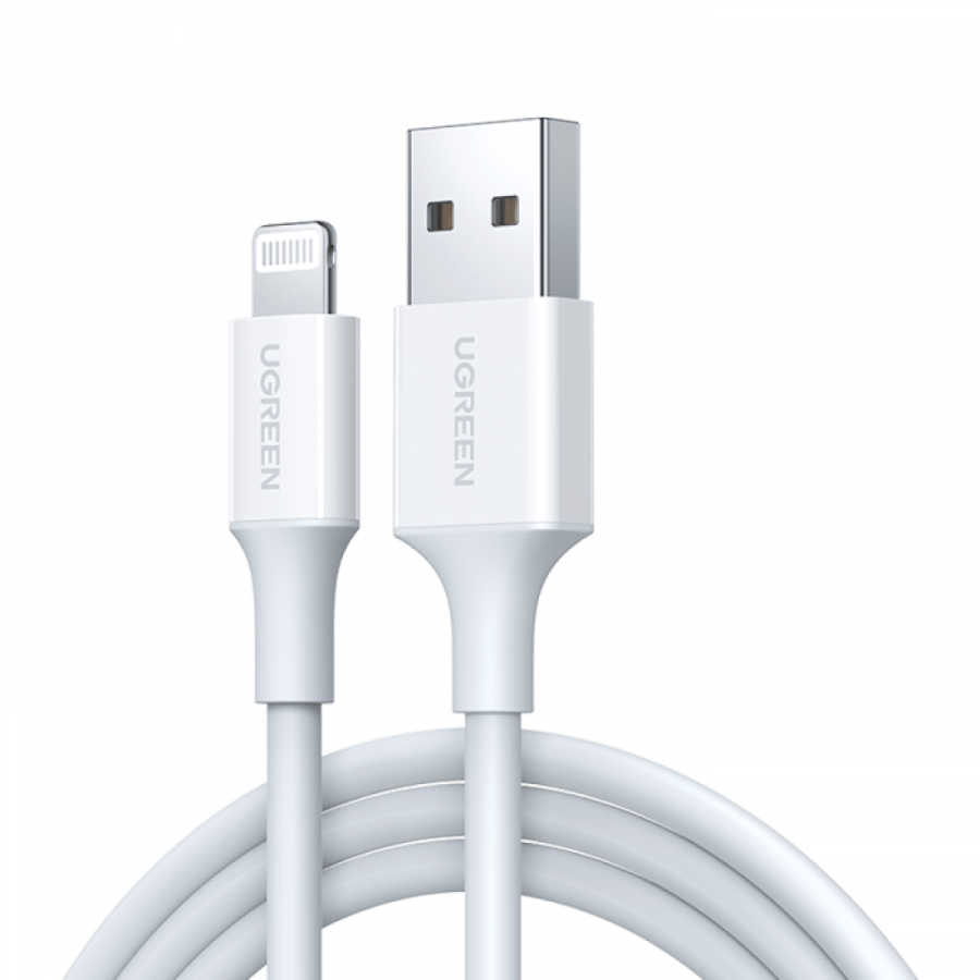 سلك شاحن يوجرين USB إلى آيفون بطول 1 م - أبيض UGREEN