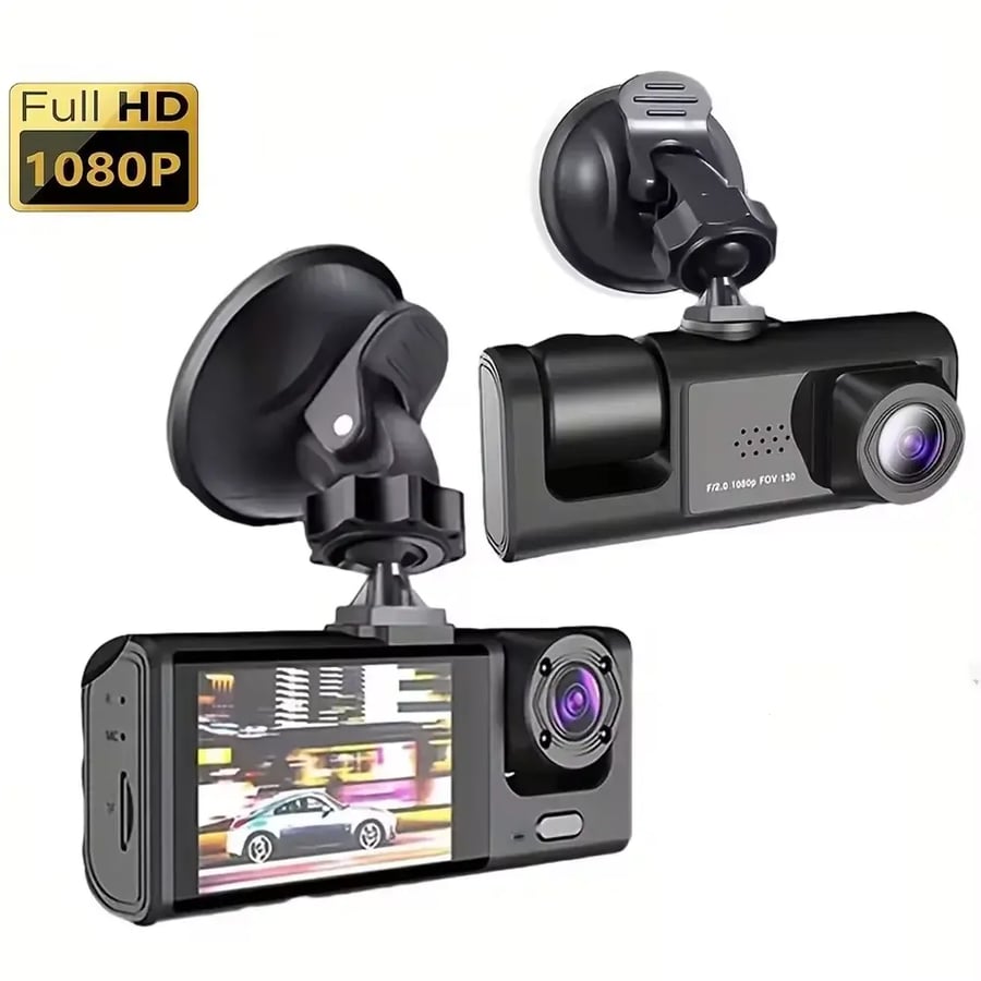 كاميرا داش 1080P مع تسجيل حلقي ورؤية ليلية وشاشة 2 بوصة