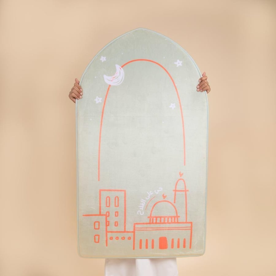 سجادة صلاة و لوحة ونور قلبي (اختر لون السجادة)