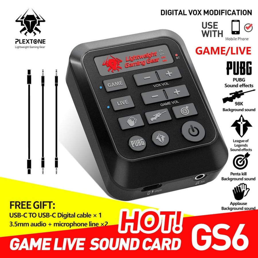 كرت صوت للألعاب والبث المباشر PLEXTON GS6