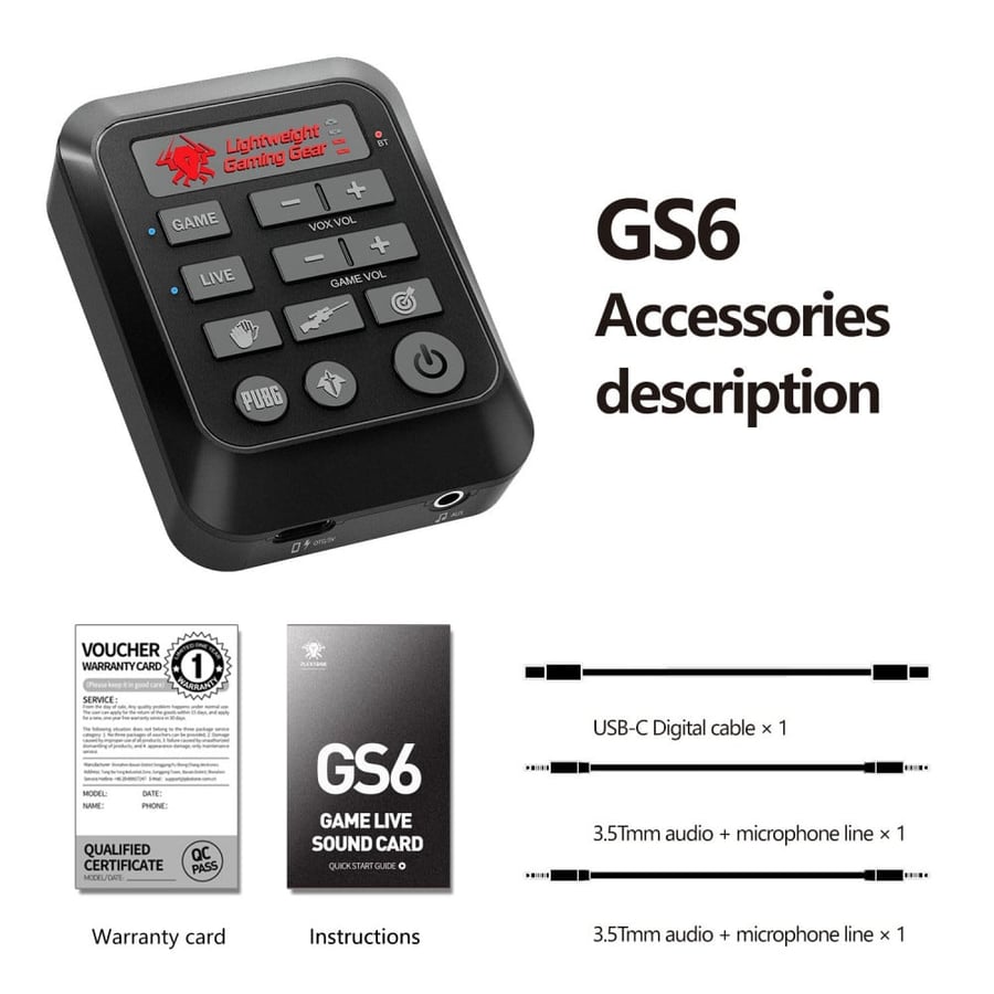 كرت صوت للألعاب والبث المباشر PLEXTON GS6