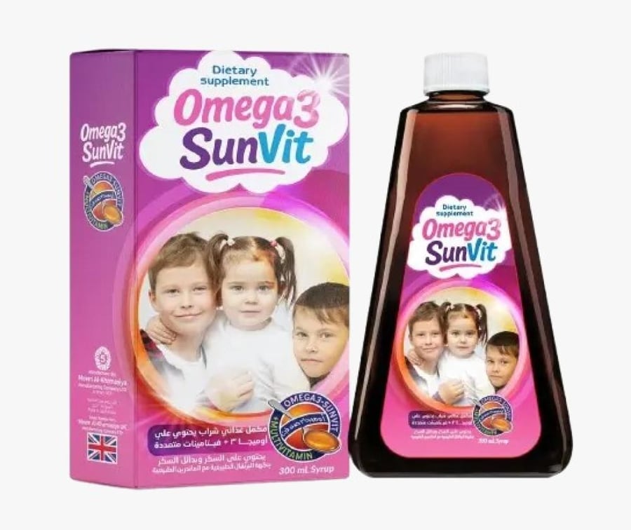 أوميغا 3 صن فيت شراب مع فيتامينات للأطفال والكبار 300 مل – Omega3 SunVit