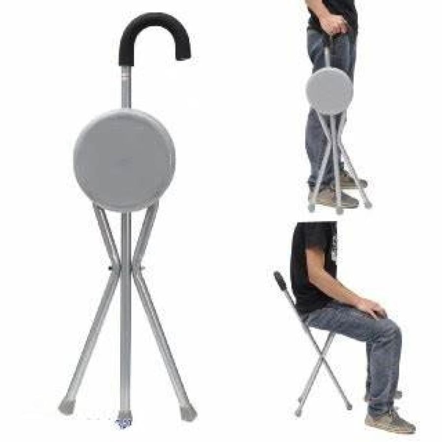 A stick and a chair in one product