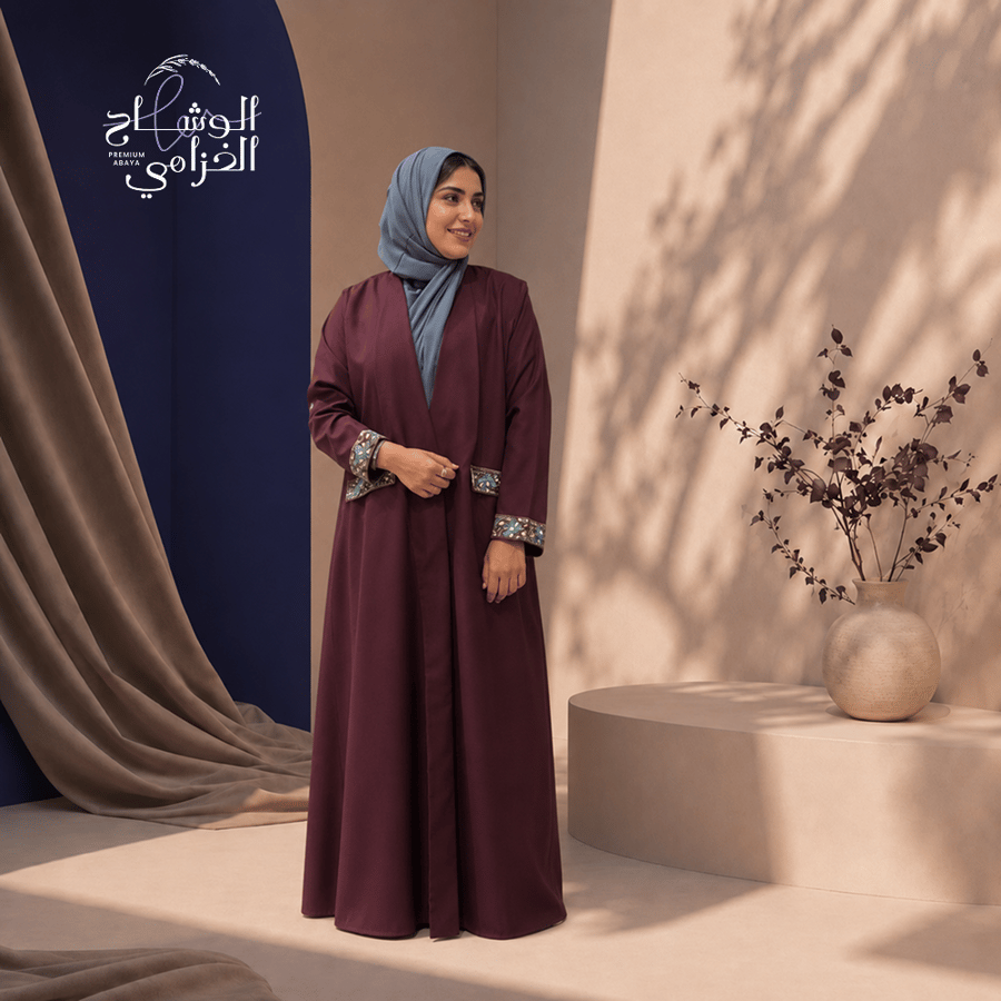 عباية لون برغندي