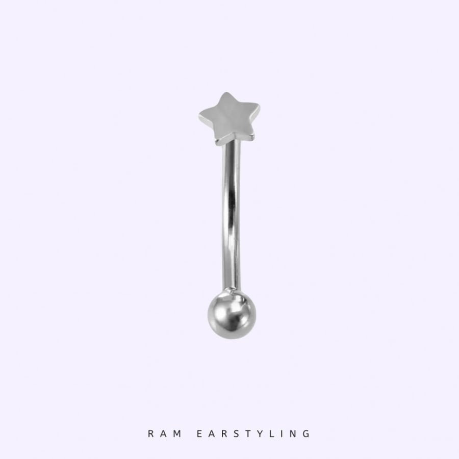 Silver star rook piercing