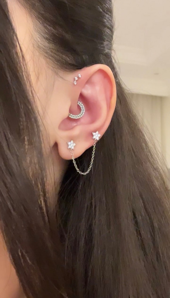 Cuties star drop earring - silver