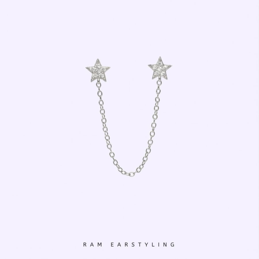 Cuties star drop earring - silver