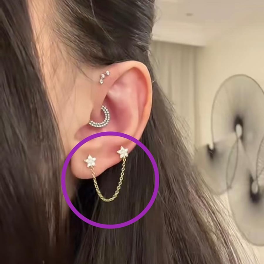 Cutie star drop earring - gold
