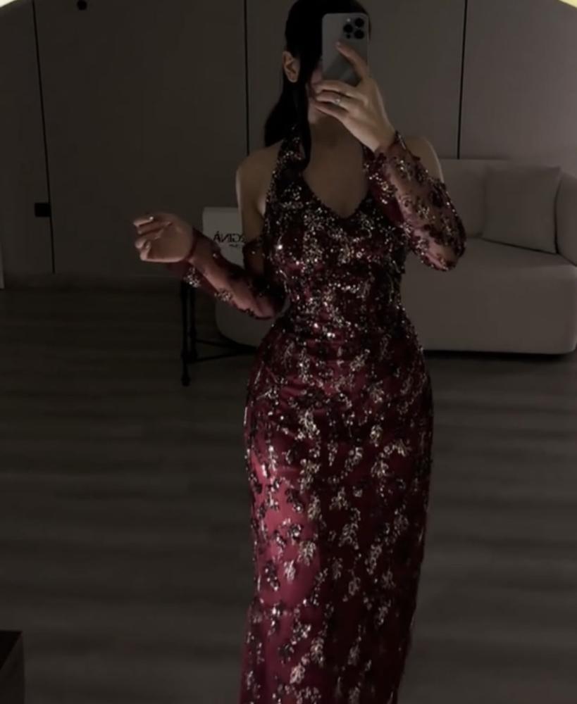 فستان  برغندي زواج
