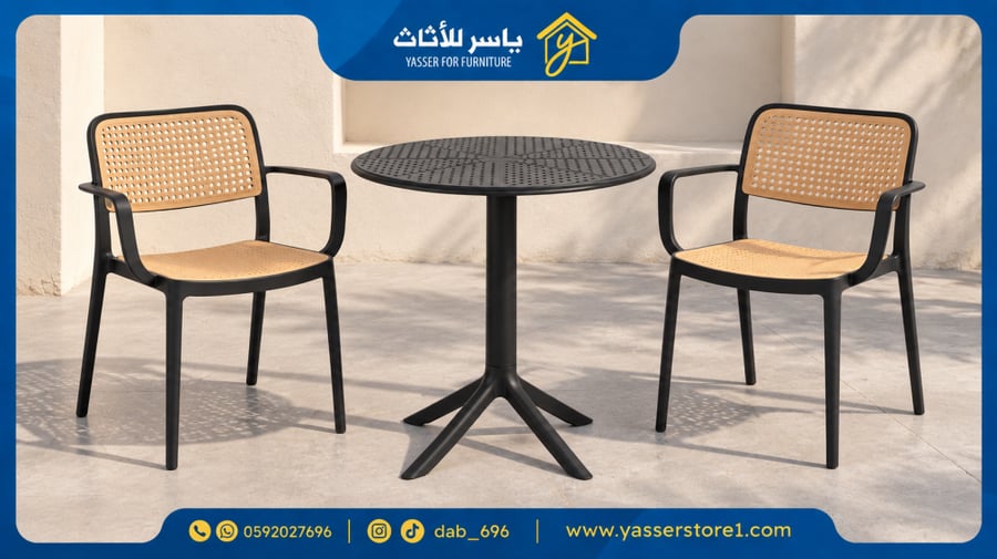 طقم كرسيين + طاوله مقاس 60سم.