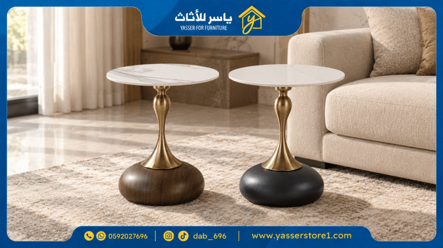 طقم طاولات 4 قطع سطح سراميك بعدة ألوان.