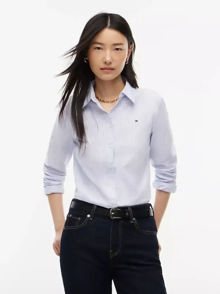 قميص تومي هيلفقر أزرق مقلم