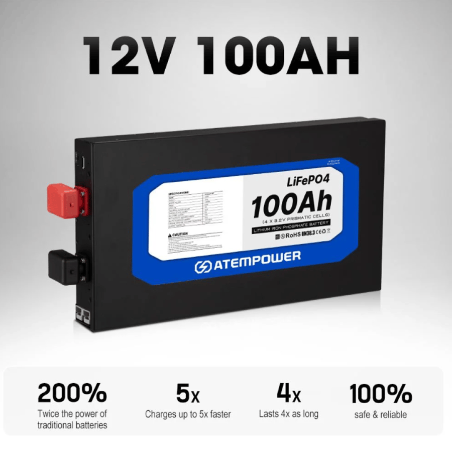 بطارية ليثيوم 100 أمبير نحيفة - الإصدار الثالث ATEM POWER