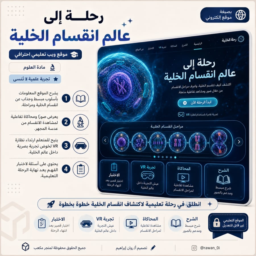 رحلة تعليمية داخل الخلية ومشاهدة انقسام الخلية -موقع تعليمي