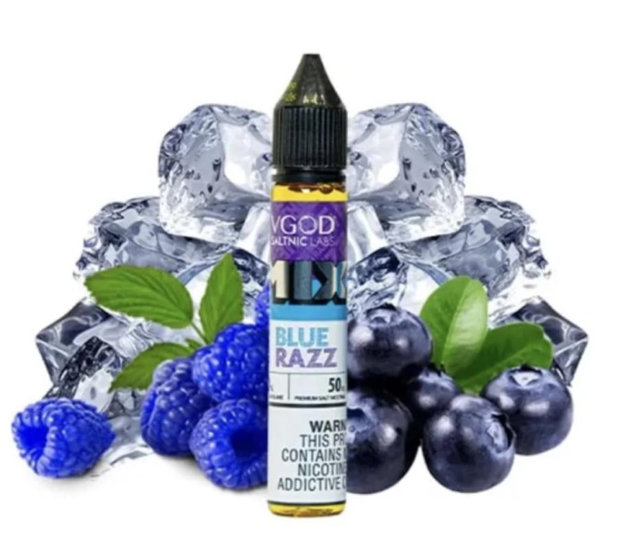 نكهة سولت فيقود توت ازرق ايس 50 نوكتين  VGOD Mix Iced Blue Razz SaltNic E-Liquid