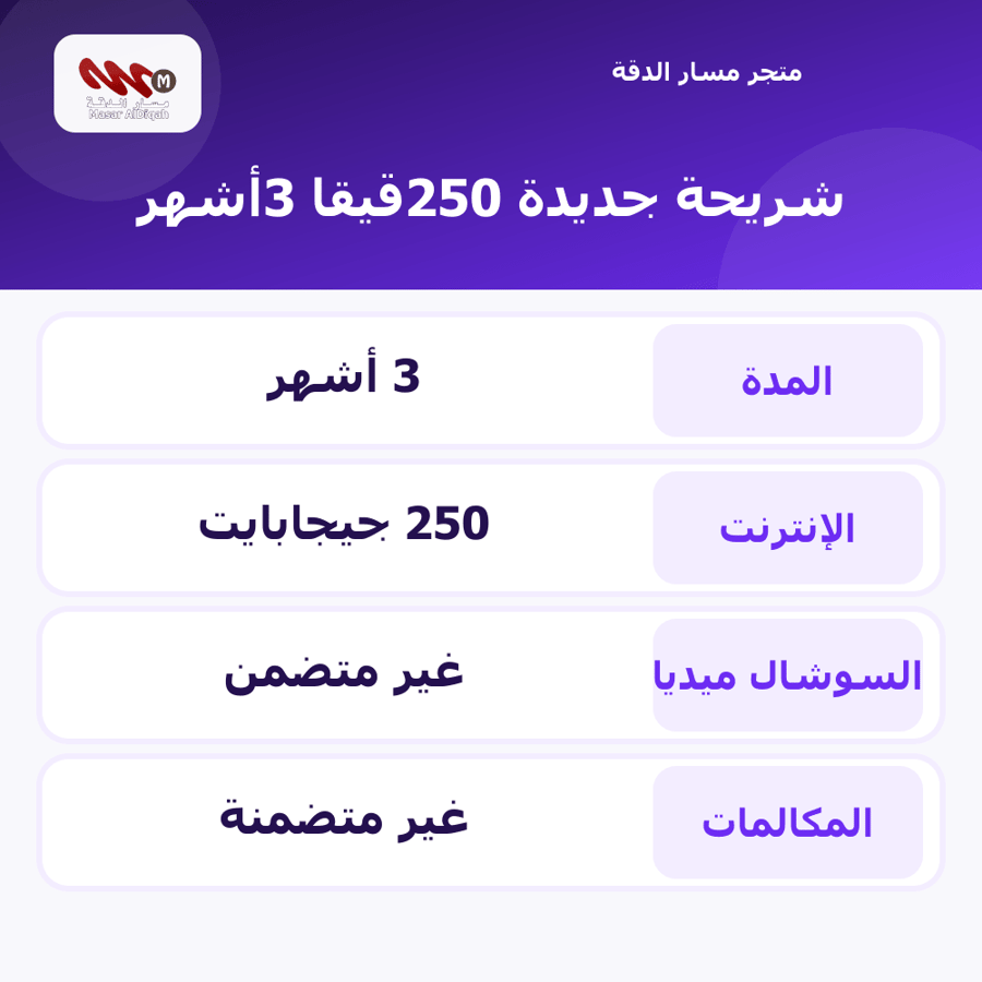 شريحة جديدة 250قيقا 3أشهر