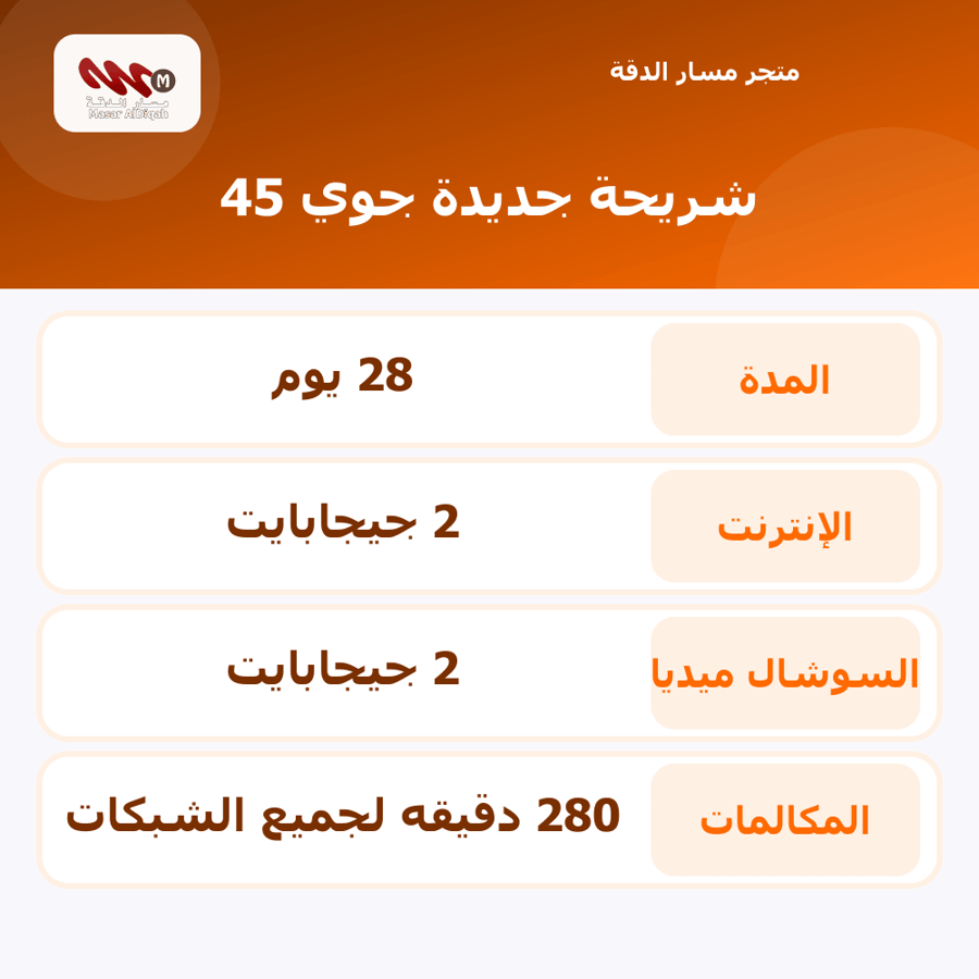 شريحة جديدة جوي 45