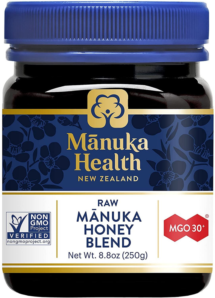 MGO 30+ Manuka Honey Blend weight 250 grams has a beautiful taste and full-bodied flavor and is guaranteed to contain at least 30 mg per kilogram of methylglyoxal, the compound responsible for the honey's unique antibacterial activity. MGO 30+ Manuka Hone
