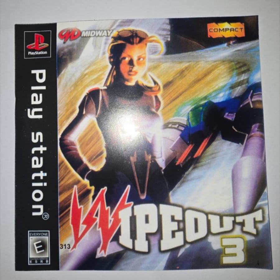 اسطوانة لعبة الفيديو "Wipeout 3" لجهاز PlayStation 1.