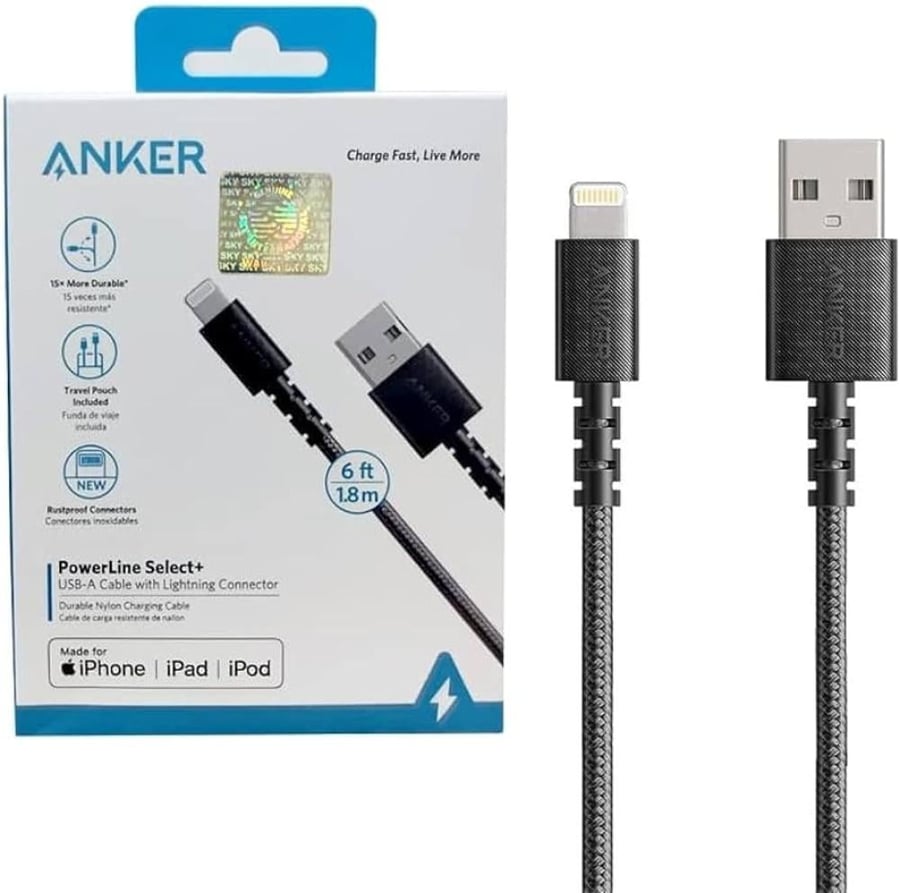 iPhone cable Uspie Anker 1 meter black two-year warranty
