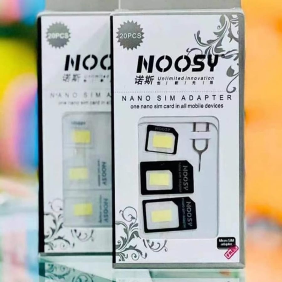4-in-1 SIM card adapter tool set to convert nano SIM to micro SIM with eject pin for smartphones