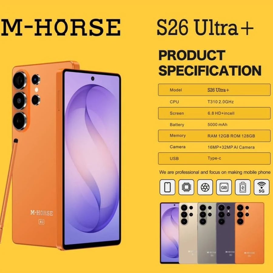 جوال ماركة _ام هورس شبية سامسونج M-HORSE S26 Ultra 128GB