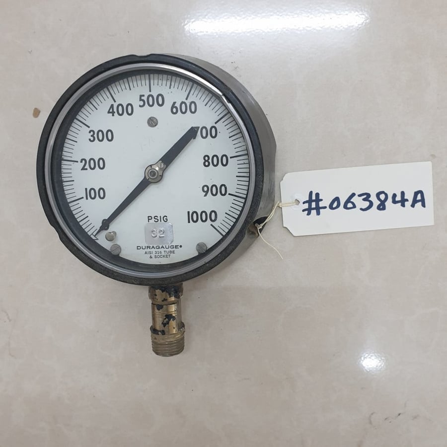 PRESSURE GAUGE 0-1000 PSIG 5 INCH DIA No 06384A    ساعة ضغط