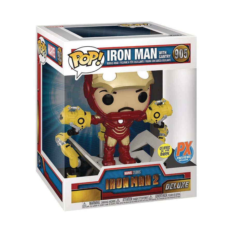 Funko Pop! Deluxe: Iron Man Mark IV with Gantry - Glow in The Dark (EXC)