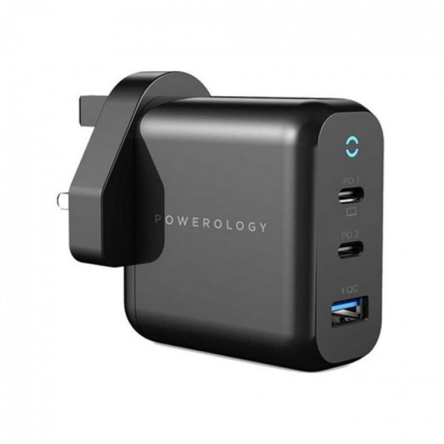 Powerology 3 Port 65W GaN Charger with PD