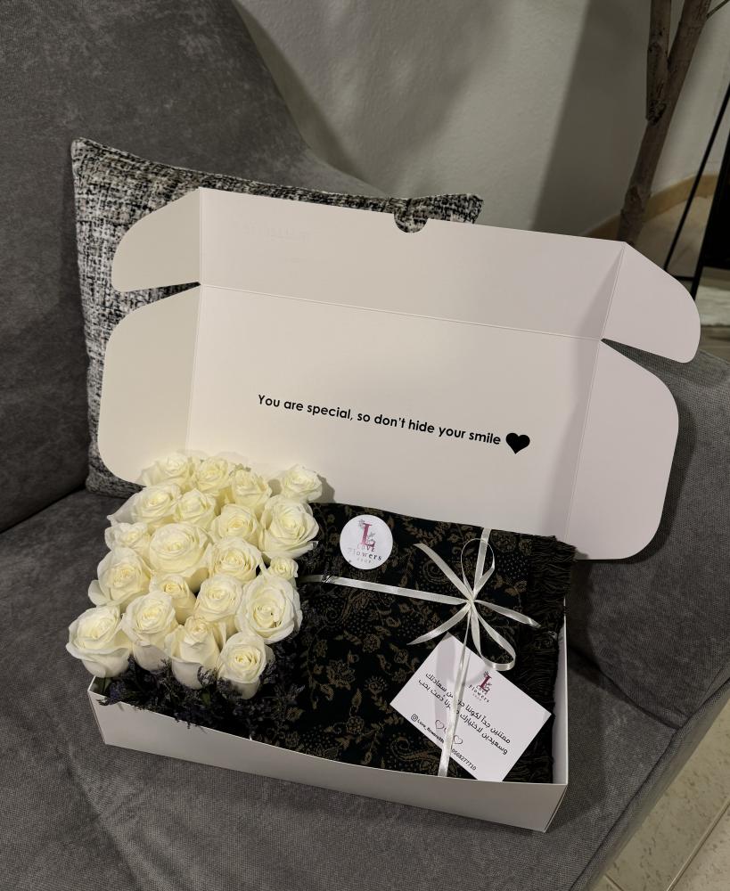 The flower box with the cashmere shawl