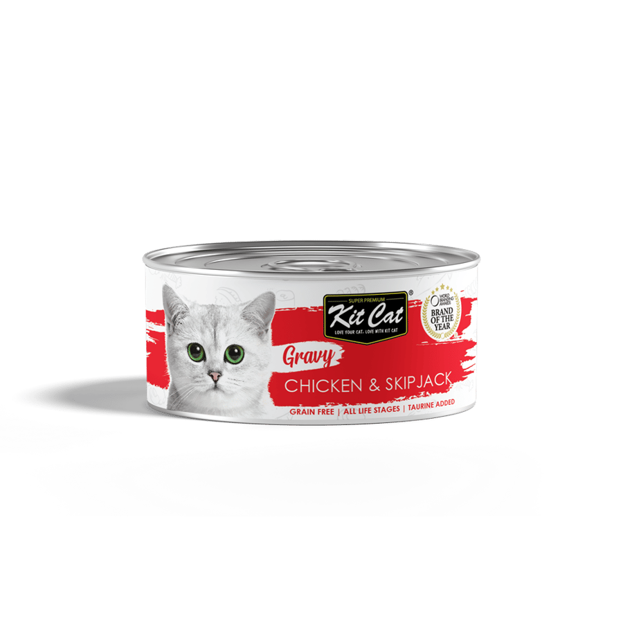 معلبات كت كات جرايفي الدجاج والتونة بالمرق 70غ Kit Cat Gravy canned Food 70g