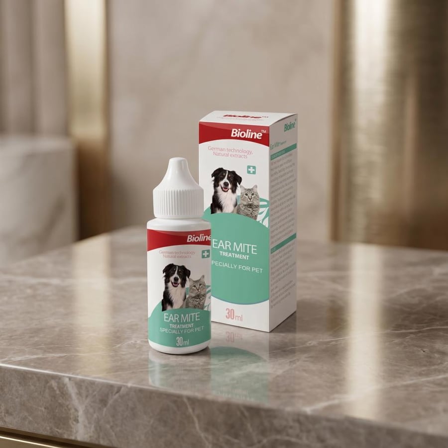 بايولاين علاج عث الأذن للقطط والكلاب 30 مل  BioLine Ear Mite Treatmen
