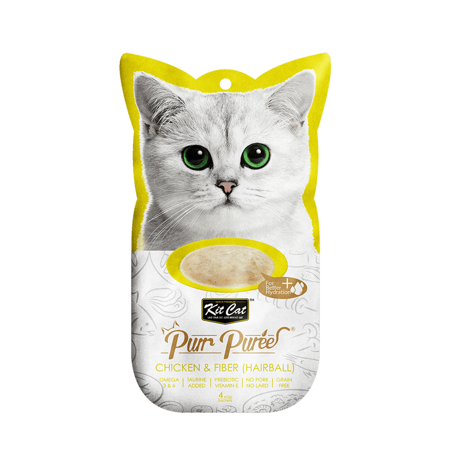 مكافآت كت كات هريسة الدجاج والألياف Kit Cat Hairball Cat Treat