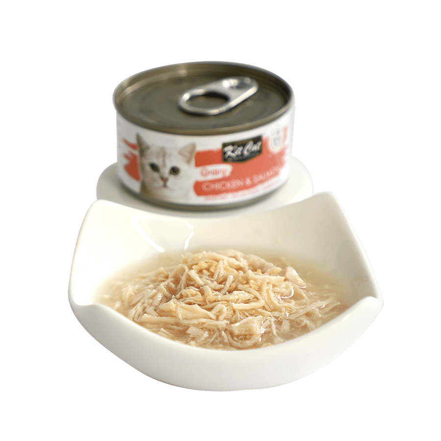 معلبات كت كات جرايفي دجاج مع السالمون بالمرق Kit Cat Gravy Chicken Sla
